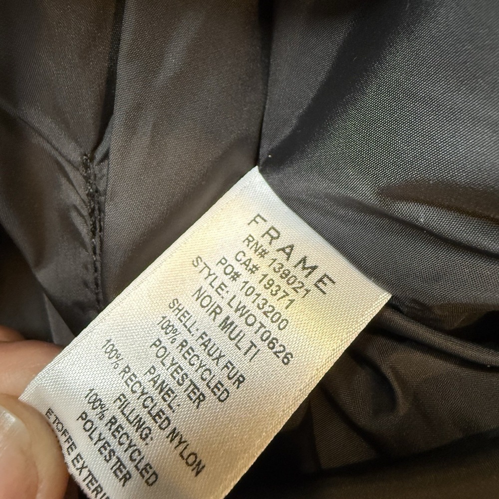 Frame Fleece Mix Half-Zip Pullover in Noir Multi - Size M Black And Brown - Picture 5 of 9